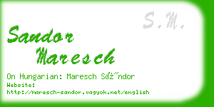 sandor maresch business card